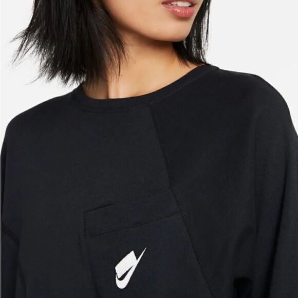 Nike Sportswear Black Oversized Dri Fit Long Sleeve Top - Picture 11 of 11